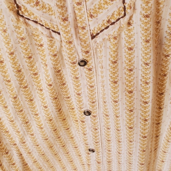 Rare Vintage Unisex Western Raw Edge Snap Down & Sleeve Sz. L Shirt - Picture 6 of 16